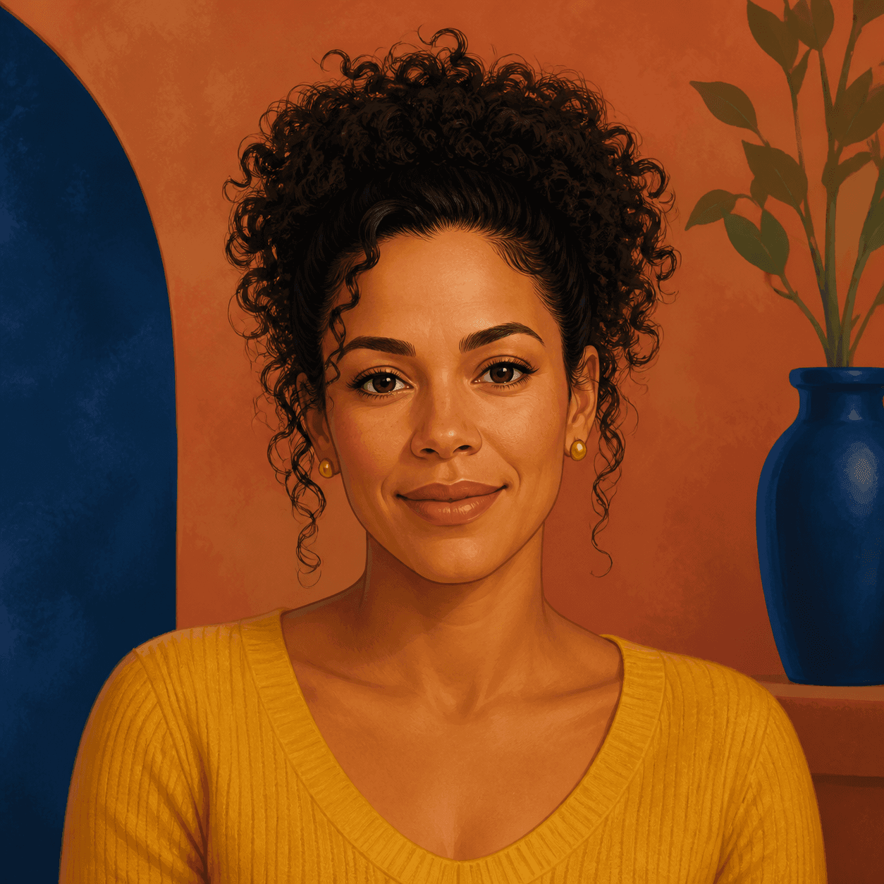 Retrato ilustrado de Sofia, personaje ficticio