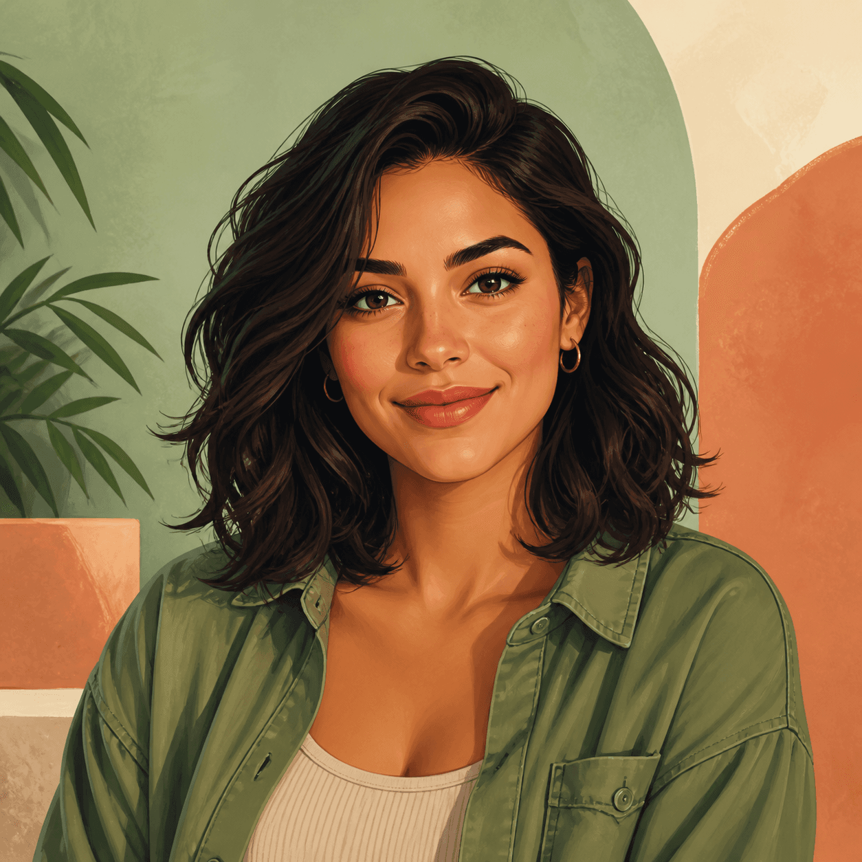 Retrato ilustrado de Valentina, personaje ficticio